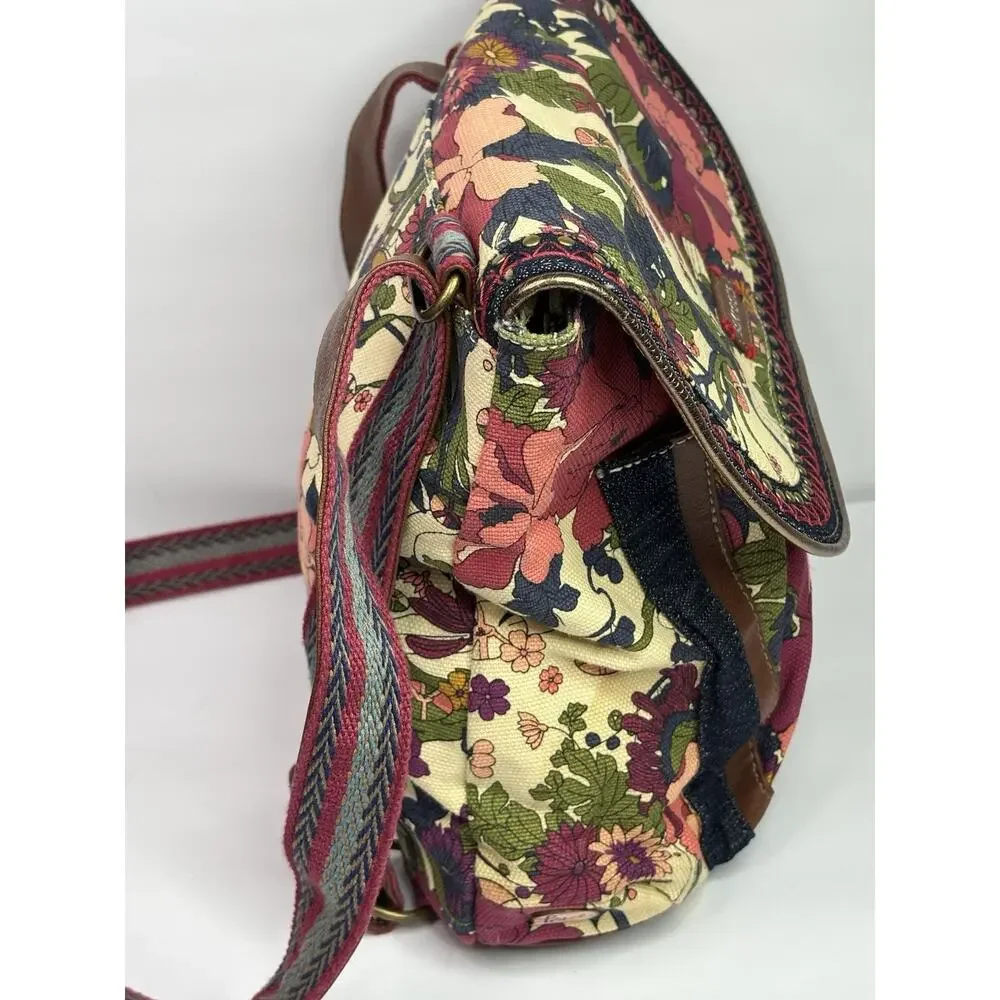 Sakroots Artist Circle Convertible Backpack Crossbody Violet Flower Power Charms - Picture 3 of 12